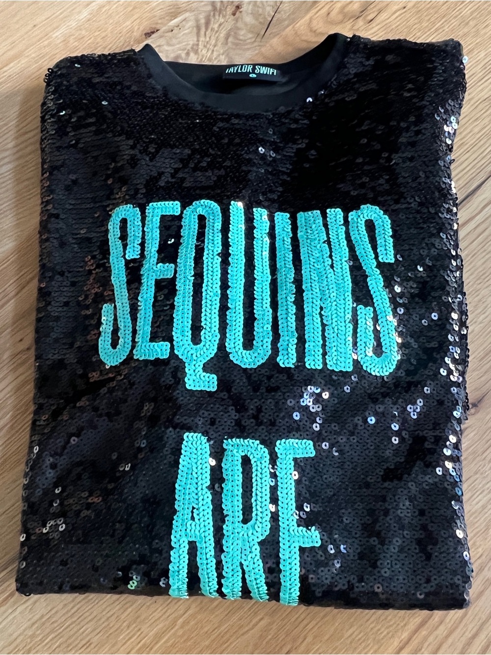 TAYLOR SWIFT SEQUINS ARE FOREVER MERCH TEE DRESS, SIZE L. - Picture 15 of 15